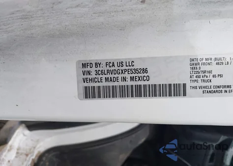 2023 Ram Promaster 2500 2500 High z USA, uszkodzony, nr VIN 3C6LRVDGXPE535286